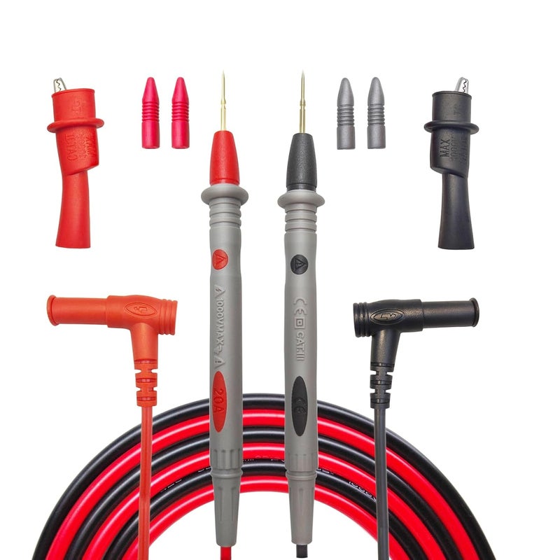 Eiranoly Professional Multimeter Test Leads 1000V 20A, 40.5in, Test Leads Kit, Ultra-Sharp Gold-Plated Probes, Silicone Meter Leads for Fluke, AstroAI, Klein Multimeter & Automotive Testing (Upgraded) - Image 1